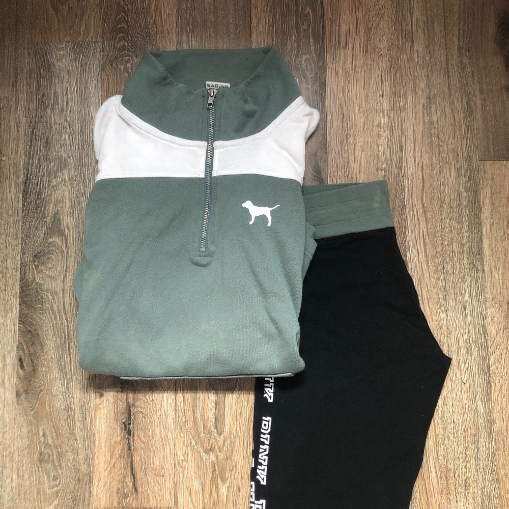 Pink Sweatshirt: Size M and Pink Leggings: Size S